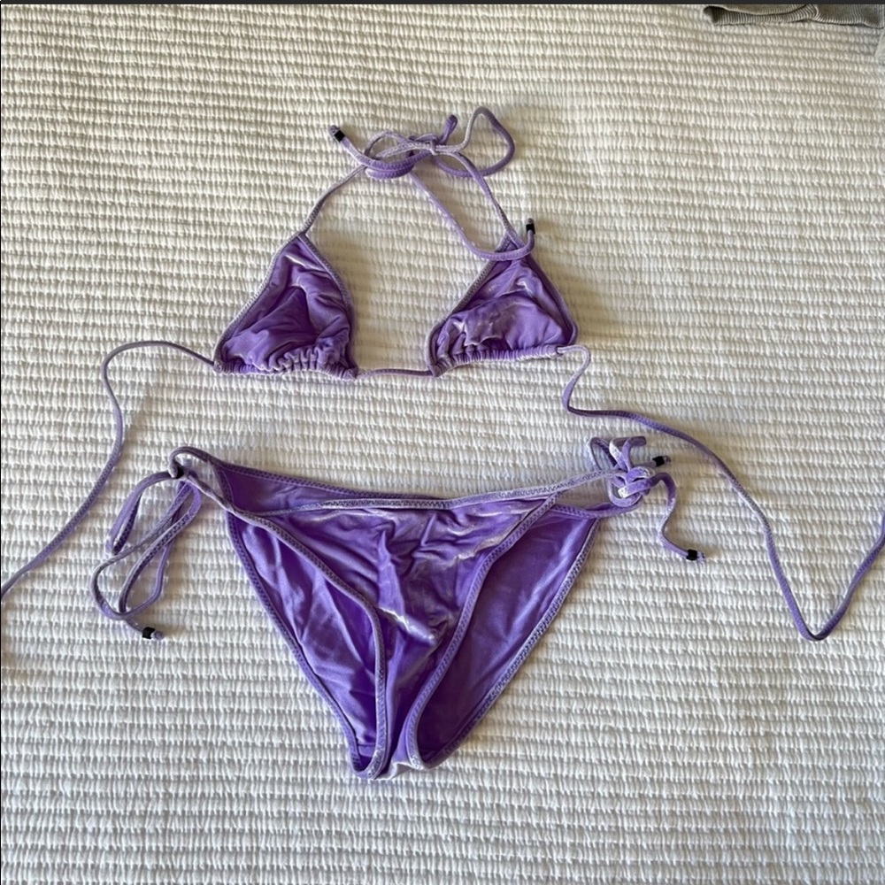 triangl swimwear Vinca Lavender Light Purple Bikini Top and Bottom